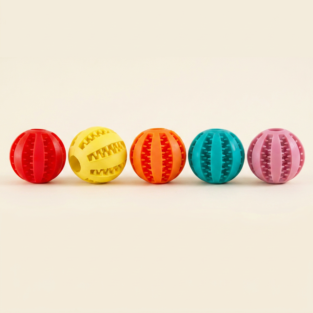 Pelota Dispensadora de Premios: Come jugando: rueda, suelta snacks y limpia los dientes por el camino.